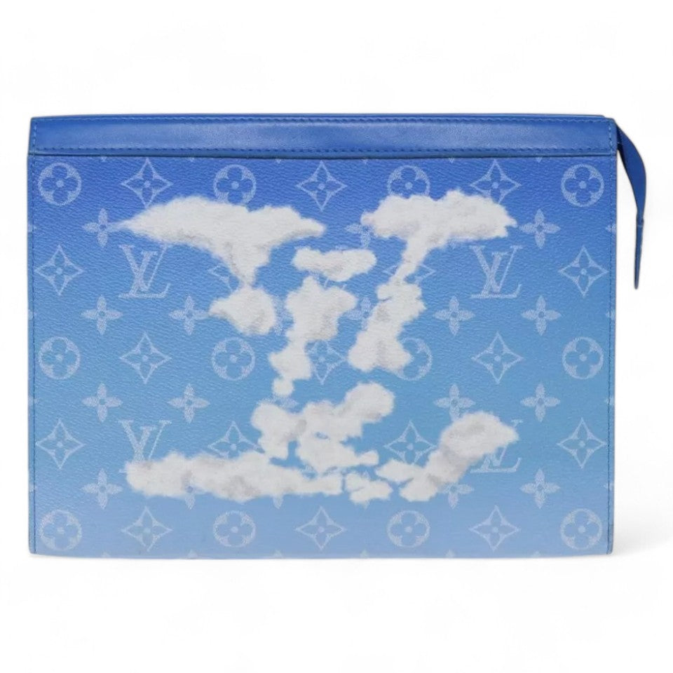 Louis Vuitton Monogram Clouds Pochette Voyage Clutch Bag Blue