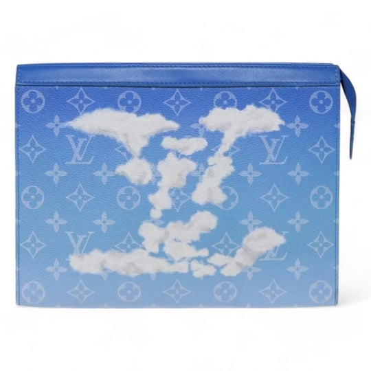 Louis Vuitton Monogram Clouds Pochette Voyage Clutch Bag Blue