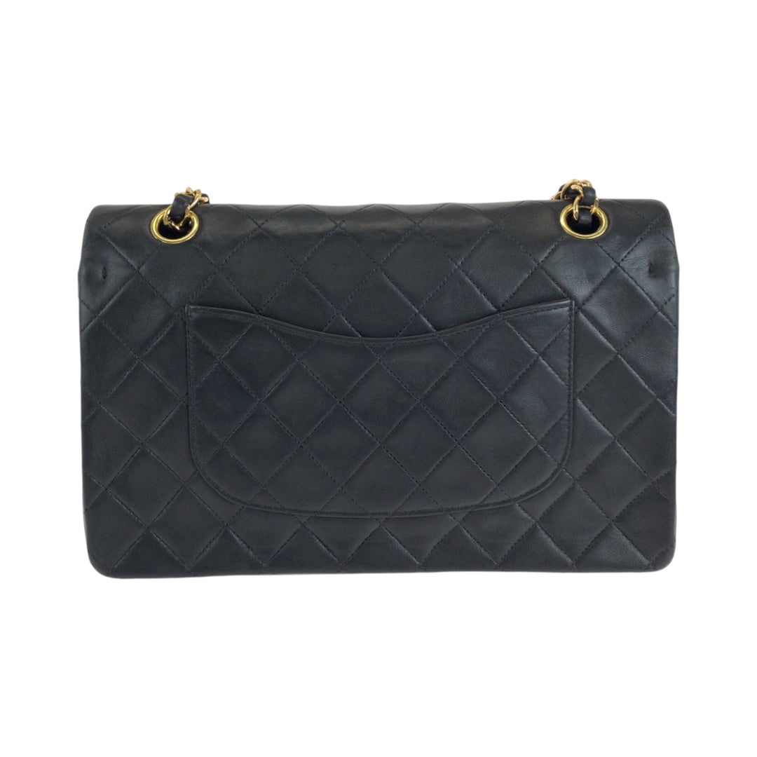 CHANEL Shoulder Bag lambskin Black GoldMetal ChainShoulder Bag Shoulder Matrasse W flap COCO Mark Turnlock Women Used Authentic