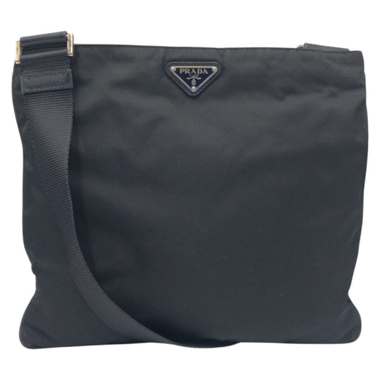 PRADA Shoulder Bag Nylon Black black Shoulder Bag Unisex Test Triangular logo Women Used Authentic