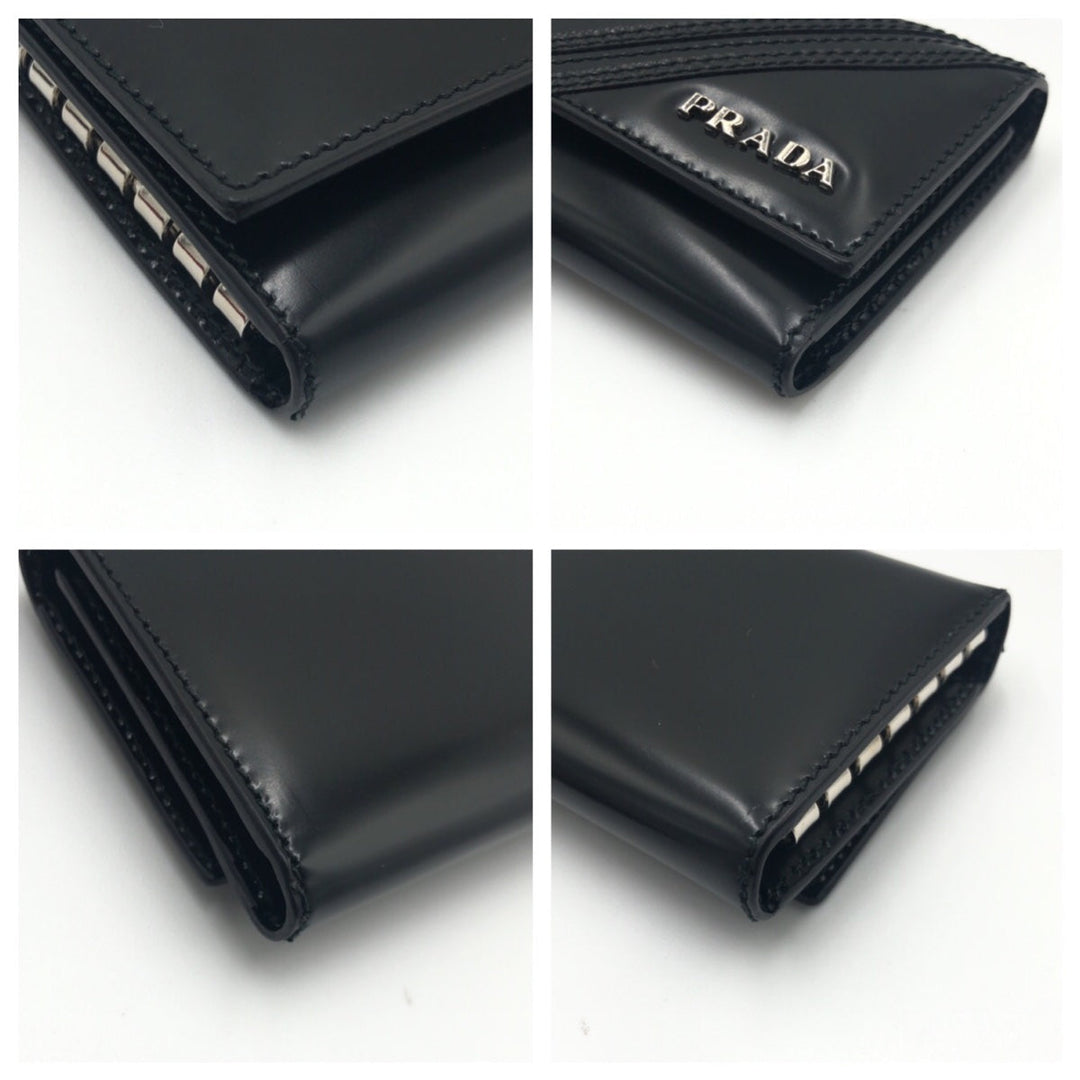 PRADA Key case Key holder  leather black Key case Key holder Unisex Women Used Authentic