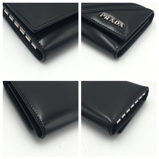 PRADA Key case Key holder  leather black Key case Key holder Unisex Women Used Authentic