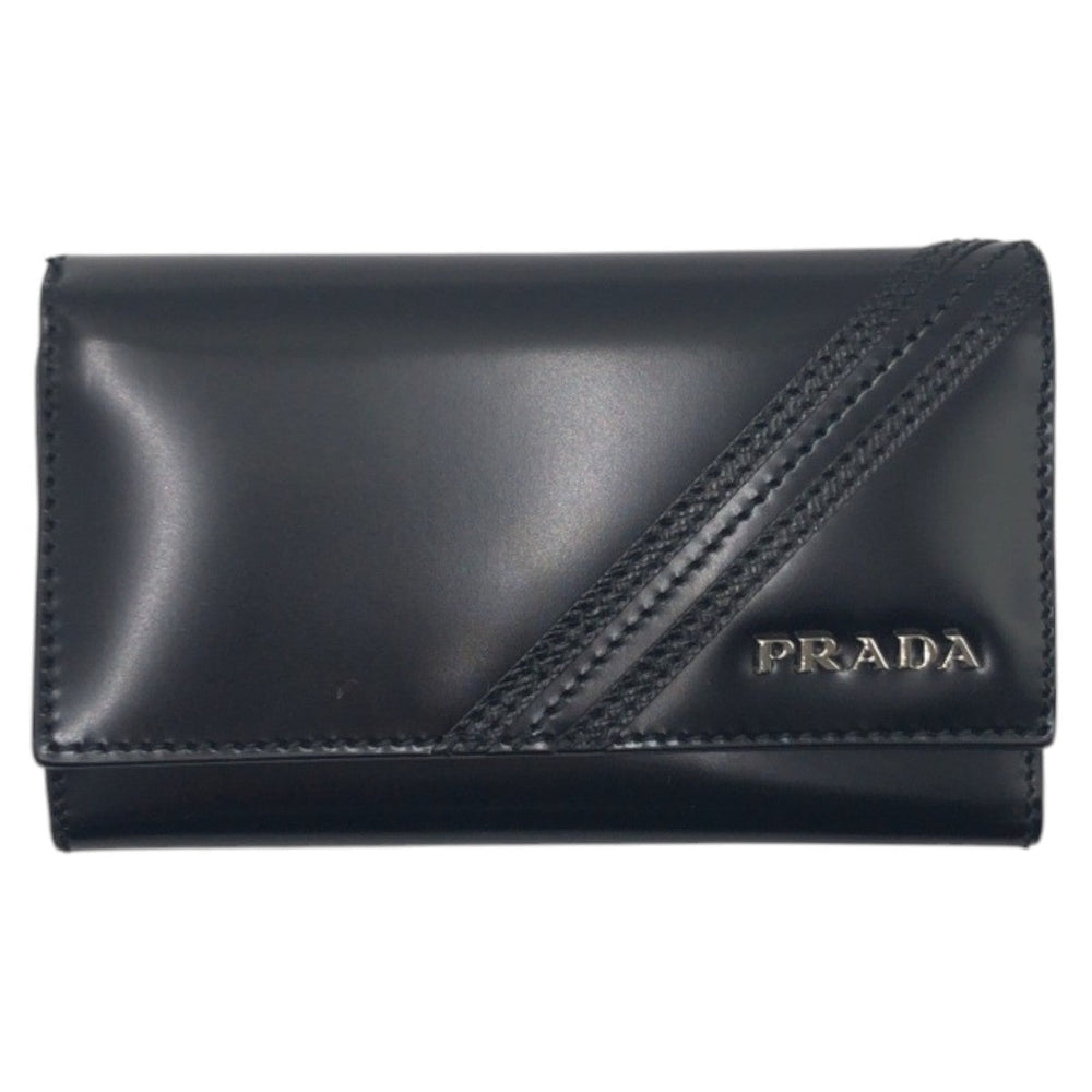 PRADA Key case Key holder  leather black Key case Key holder Unisex Women Used Authentic