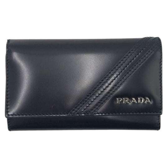PRADA Key case Key holder  leather black Key case Key holder Unisex Women Used Authentic