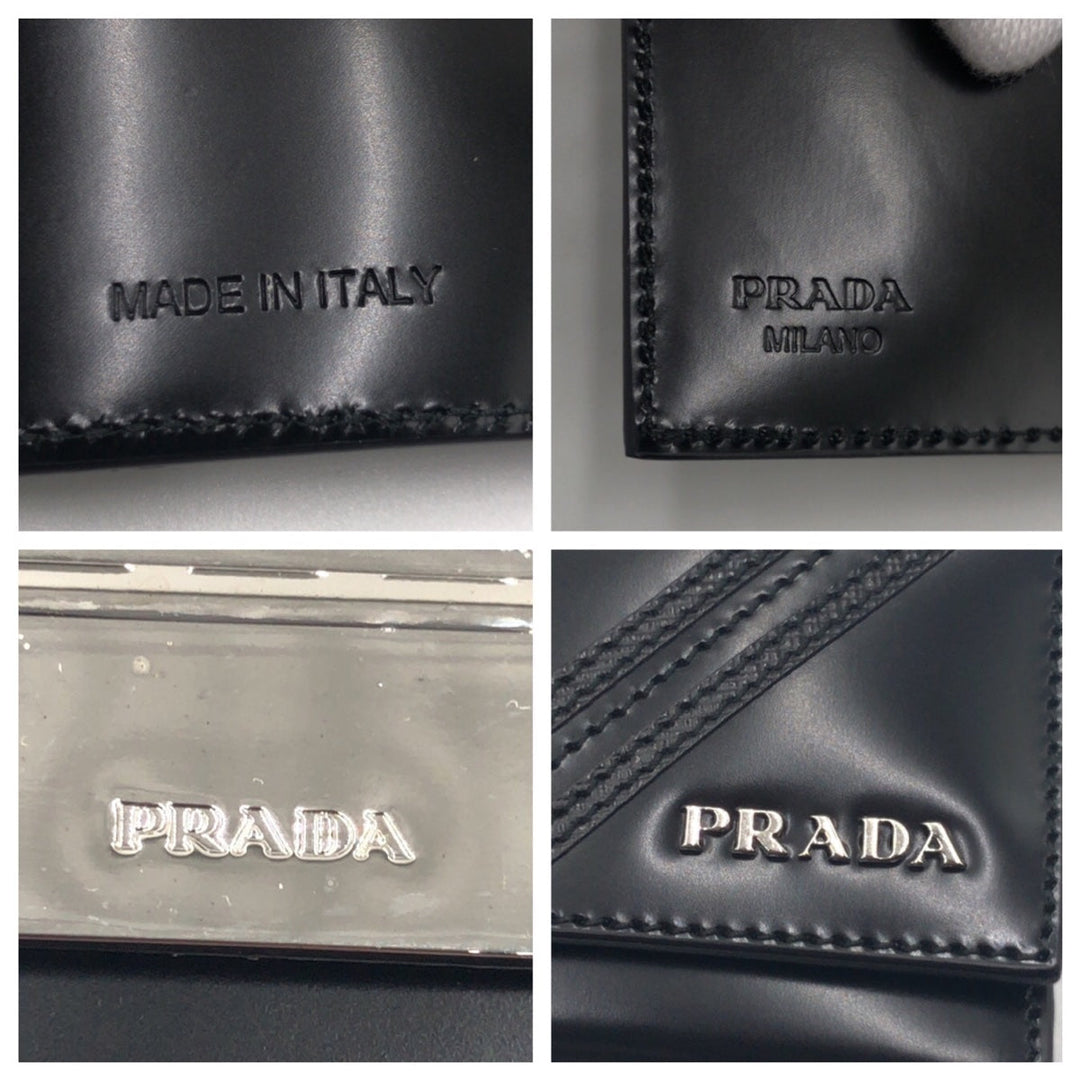 PRADA Key case Key holder  leather black Key case Key holder Unisex Women Used Authentic