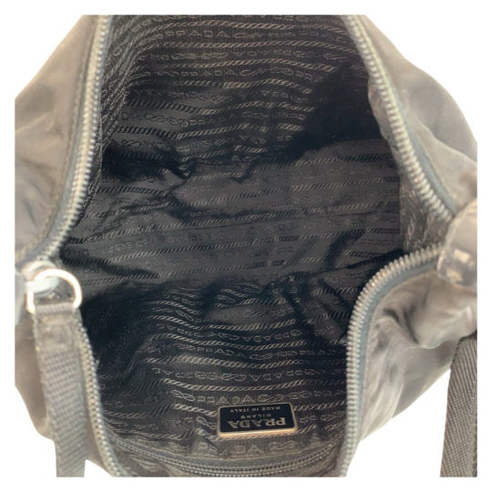 PRADA Shoulder Bag Nylon Black SilverMetal Test Women Used Authentic