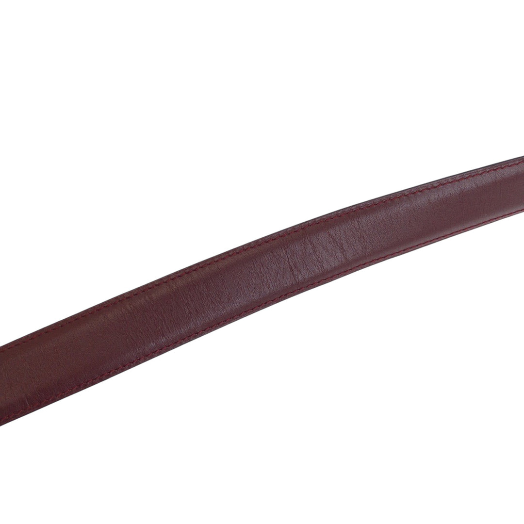 CARTIER belt leather Bordeaux Gold Metal Belt buckle Santos Must Line mens No Size (See Description) Used Authentic