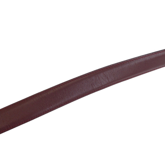 CARTIER belt leather Bordeaux Gold Metal Belt buckle Santos Must Line mens No Size (See Description) Used Authentic