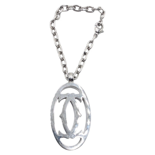 CARTIER key ring metal Silver Keychain keyring key charm 2C charm Women Used Authentic