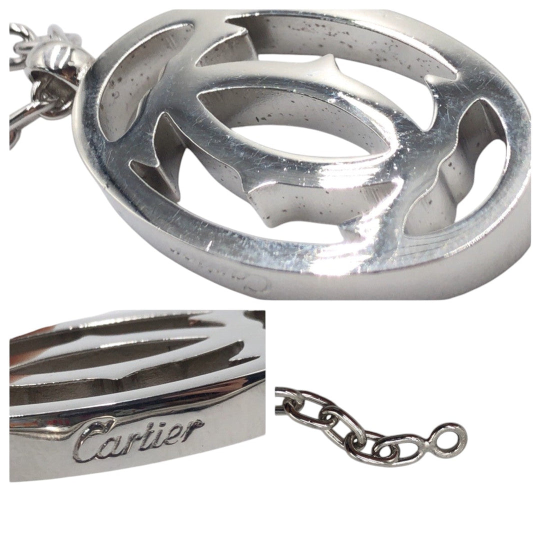 CARTIER key ring metal Silver Keychain keyring key charm 2C charm Women Used Authentic