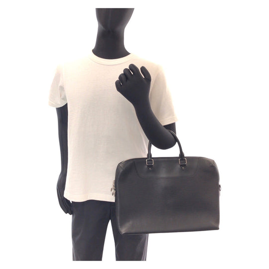 LOUIS VUITTON Business bag M50163 leather black Business bag briefcase Epi Porto Documents Jules mens Used Authentic