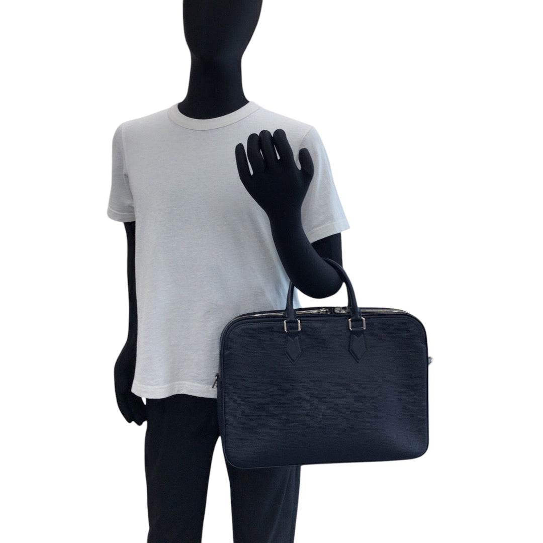 LOUIS VUITTON Business bag M54405 Epi Leather Navy SilverMetal Business bag handbag Epi Dandy mens Used Authentic