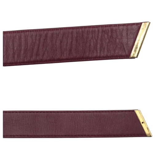 Christian Dior belt D9306 leather Red gold Women Used Authentic