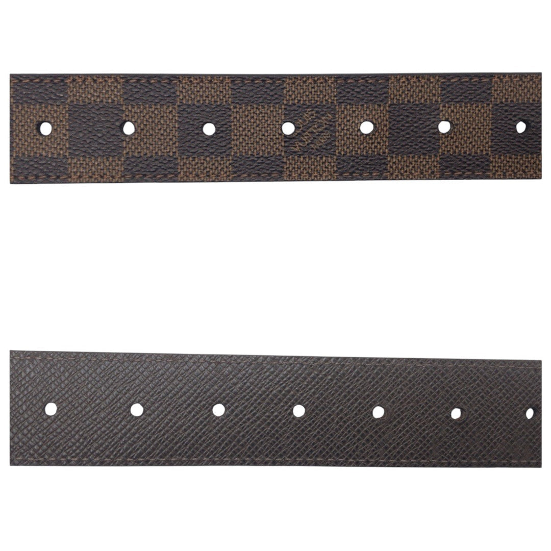 LOUIS VUITTON belt M9677 PVC Brown gold Damier Centurion Envanteur mens Used Authentic