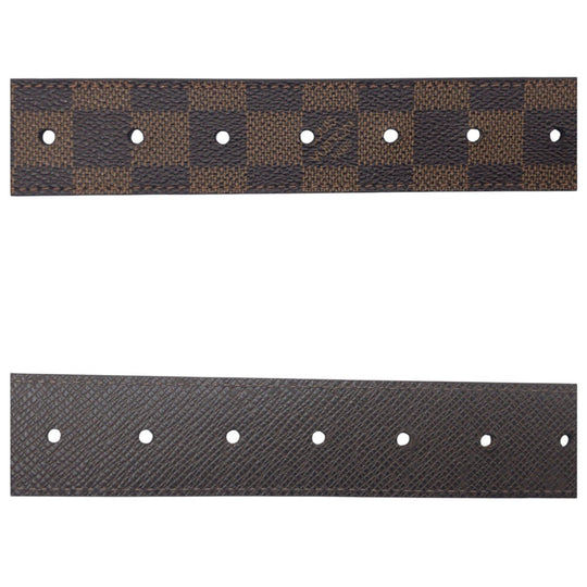 LOUIS VUITTON belt M9677 PVC Brown gold Damier Centurion Envanteur mens Used Authentic