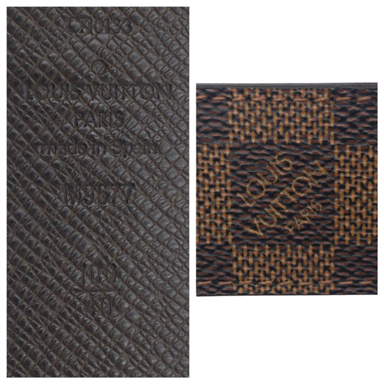 LOUIS VUITTON belt M9677 PVC Brown gold Damier Centurion Envanteur mens Used Authentic