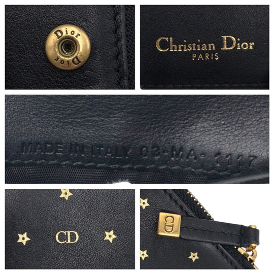 Christian Dior Card Case 03-MA 1117 leather black Card Case Pass Case Business Card Case Fragment Case Stars Collection Women Used Authentic