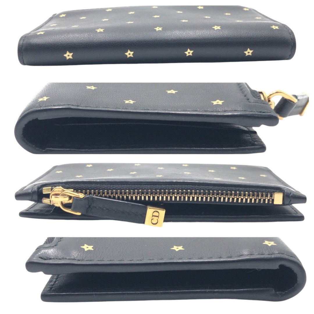 Christian Dior Card Case 03-MA 1117 leather black Card Case Pass Case Business Card Case Fragment Case Stars Collection Women Used Authentic