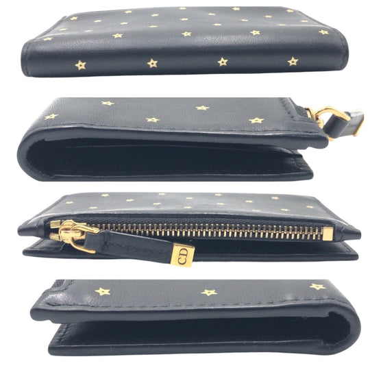 Christian Dior Card Case 03-MA 1117 leather black Card Case Pass Case Business Card Case Fragment Case Stars Collection Women Used Authentic