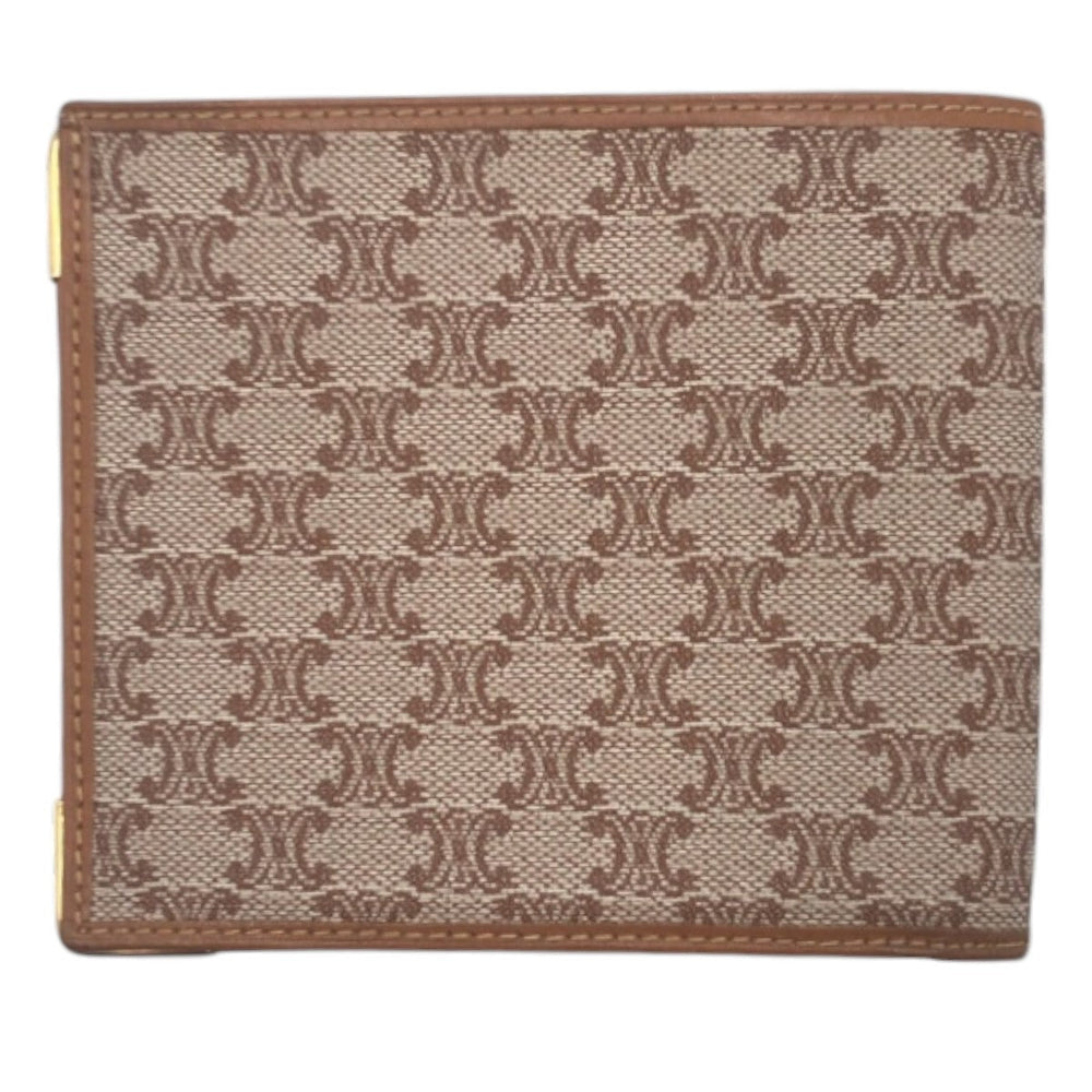 CELINE Bifold Wallet M07 PVC Brown Folding wallet Compact wallet Macadam Women Used Authentic