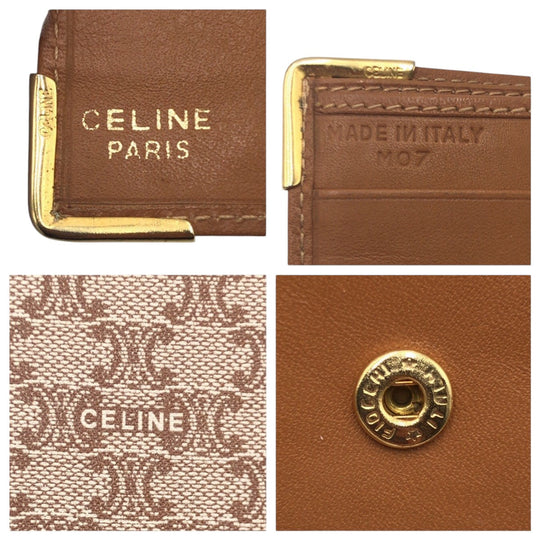 CELINE Bifold Wallet M07 PVC Brown Folding wallet Compact wallet Macadam Women Used Authentic