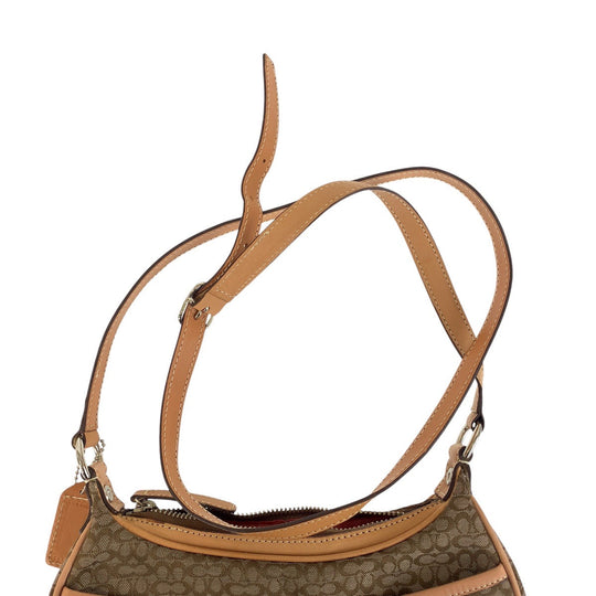 COACH Shoulder Bag canvas beige Mini signature