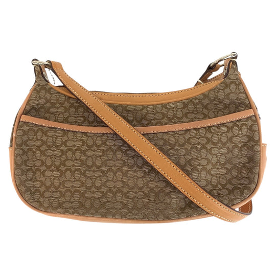 COACH Shoulder Bag canvas beige Mini signature