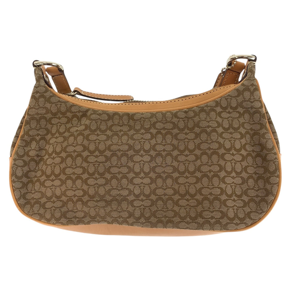 COACH Shoulder Bag canvas beige Mini signature