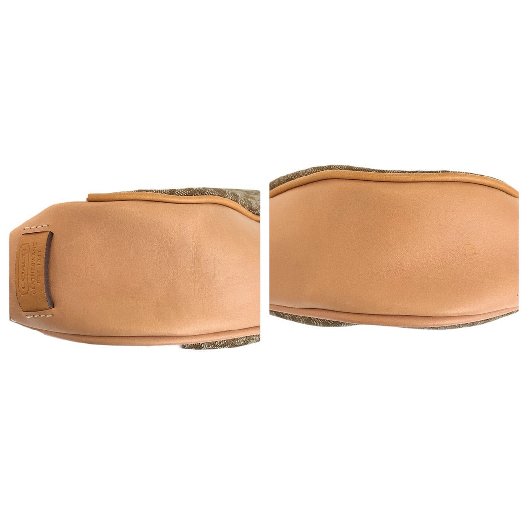 COACH Shoulder Bag canvas beige Mini signature