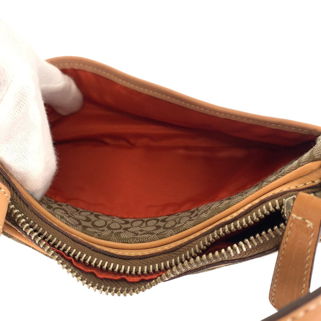 COACH Shoulder Bag canvas beige Mini signature