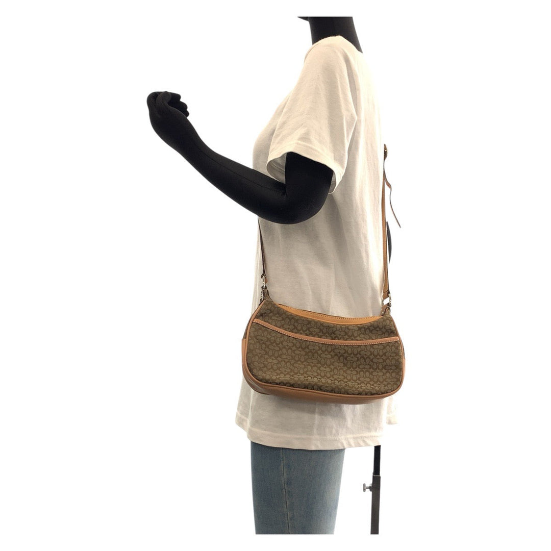 COACH Shoulder Bag canvas beige Mini signature