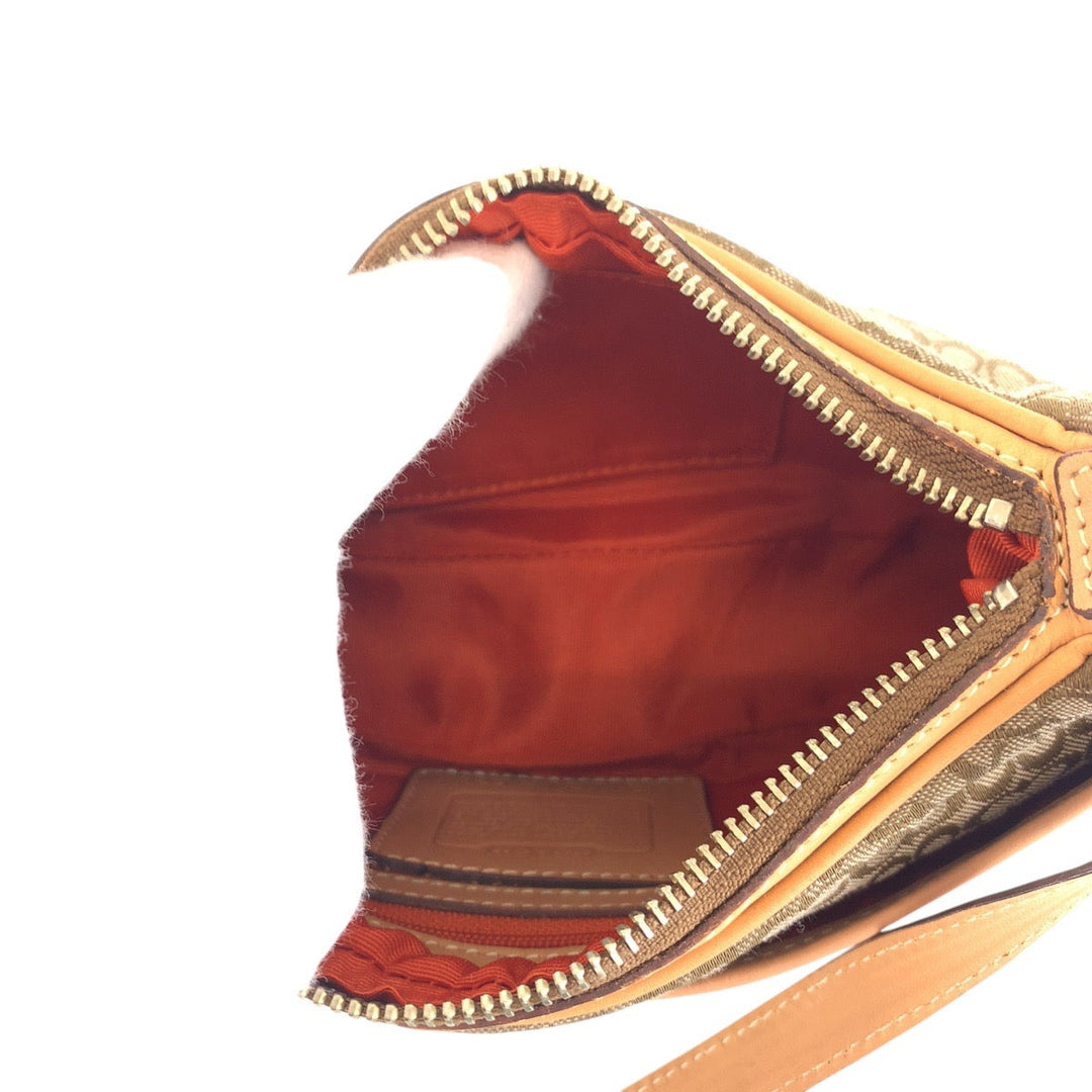 COACH Shoulder Bag canvas beige Mini signature