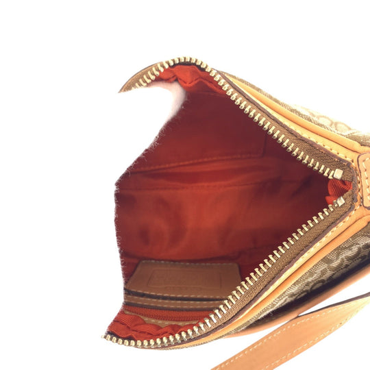 COACH Shoulder Bag canvas beige Mini signature