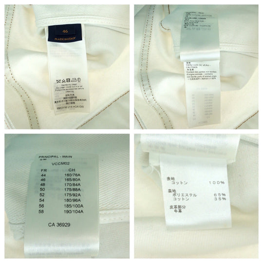 LOUIS VUITTON Denim Jacket RM231M cotton White Green SilverMetal Monogram Spray paint 46