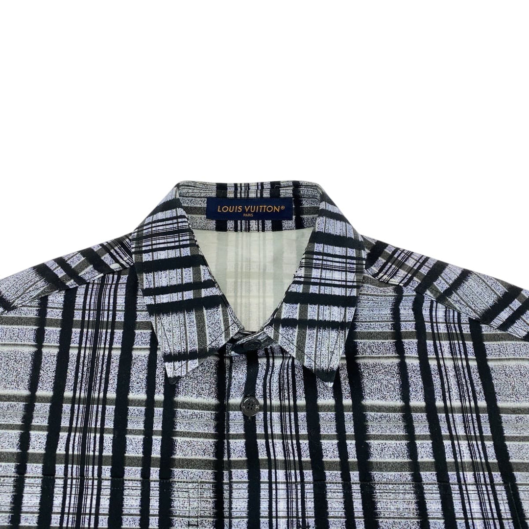 LOUIS VUITTON Long sleeve shirt RM232 BIC HPS69W cotton Gray multicolor Long sleeve shirt jacket 23AW Printed Cotton Overcoat mens M Used Authentic
