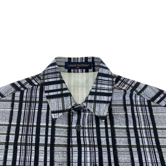 LOUIS VUITTON Long sleeve shirt RM232 BIC HPS69W cotton Gray multicolor Long sleeve shirt jacket 23AW Printed Cotton Overcoat mens M Used Authentic
