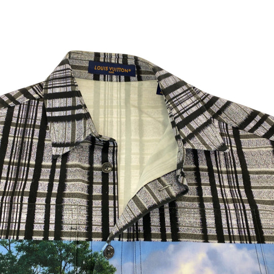 LOUIS VUITTON Long sleeve shirt RM232 BIC HPS69W cotton Gray multicolor Long sleeve shirt jacket 23AW Printed Cotton Overcoat mens M Used Authentic