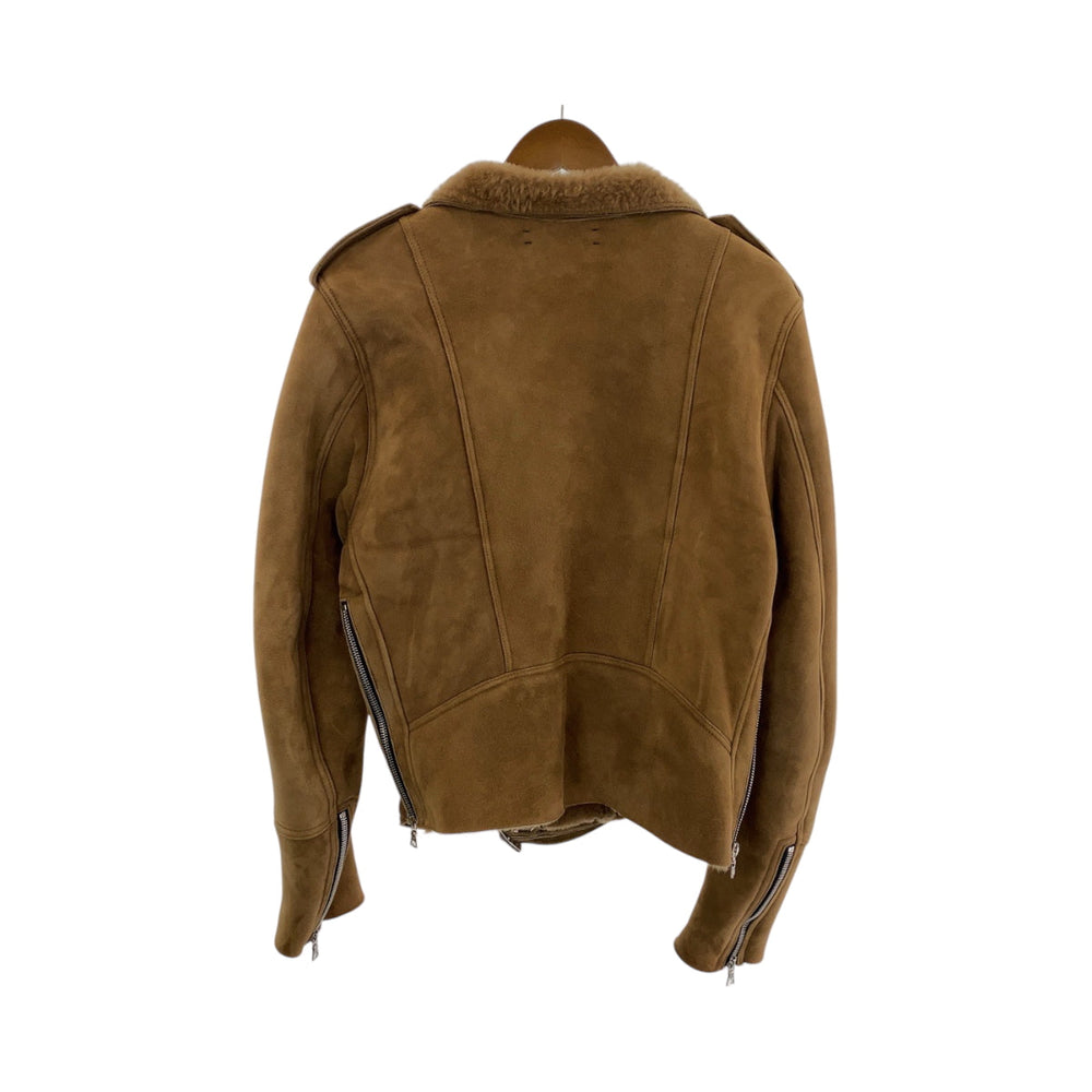 AMIRI Riders jacket MOBIK SHR Mouton Brown Silver Metal Riders Jackets Mouton Jackets Sheep Mouton Leather Riders Women 38 Used Authentic