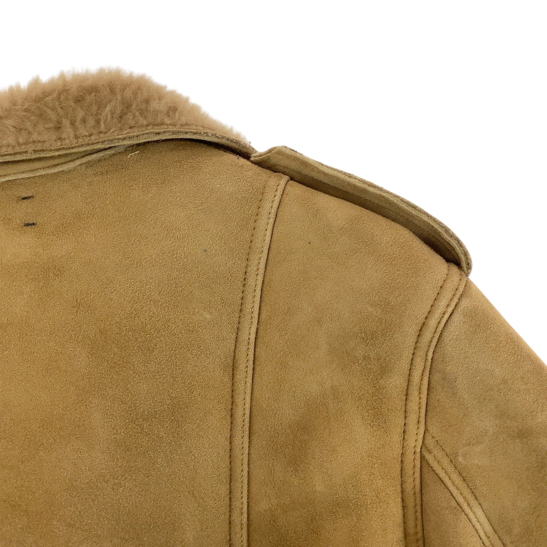 AMIRI Riders jacket MOBIK SHR Mouton Brown Silver Metal Riders Jackets Mouton Jackets Sheep Mouton Leather Riders Women 38 Used Authentic