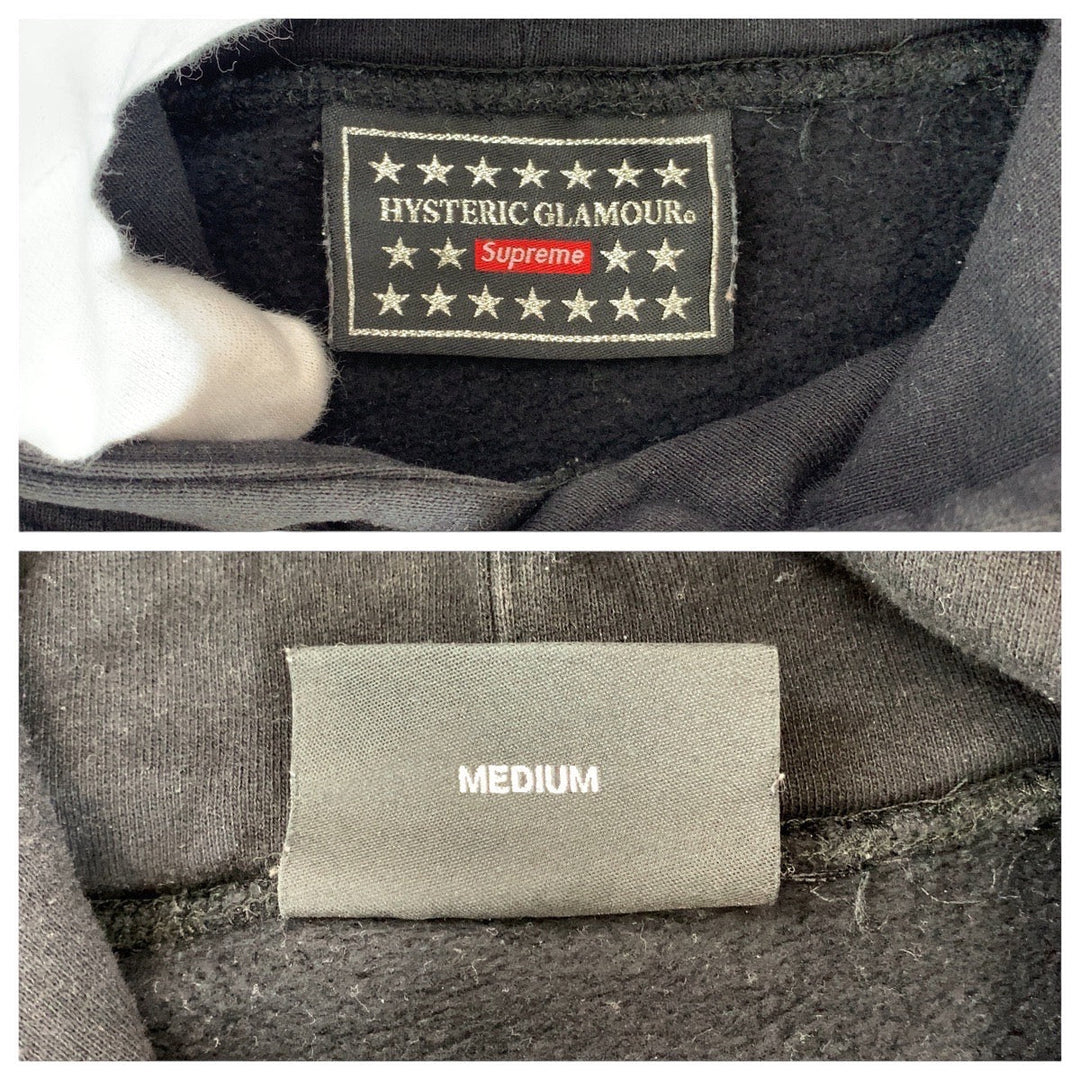 Supreme Hoodie cotton black Hoodie HYSTERIC GLAMOUR collaboration mens M Used Authentic