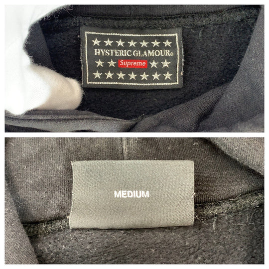 Supreme Hoodie cotton black Hoodie HYSTERIC GLAMOUR collaboration mens M Used Authentic