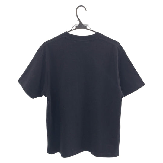 BALENCIAGA Short sleeve T-shirt cotton black Short sleeve T-shirt crew neck Paris embroidery mens S Used Authentic