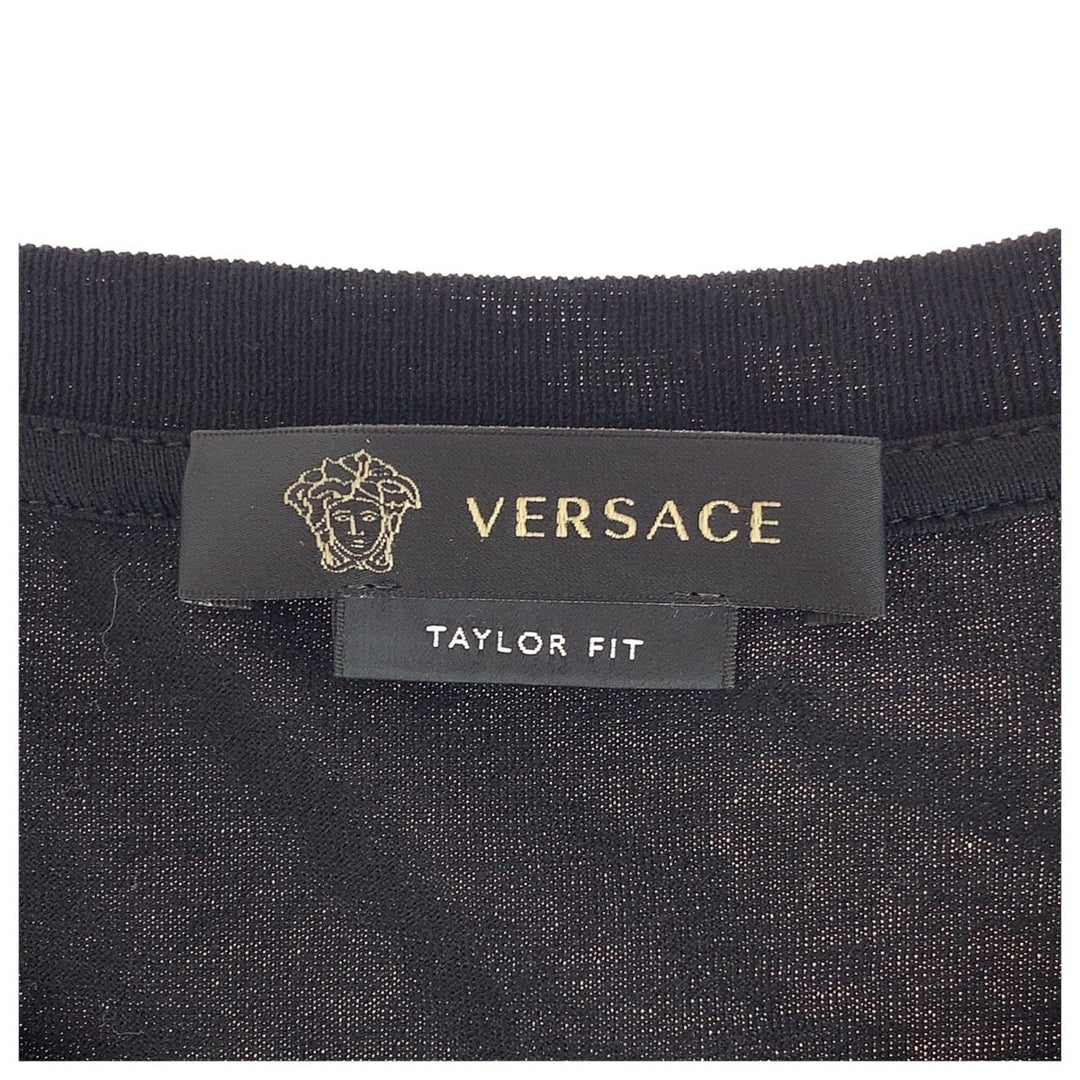 Gianni Versace Short sleeve T-shirt cotton Black Yellow Short sleeve T-shirt crew neck Medusa embroidery mens L Used Authentic