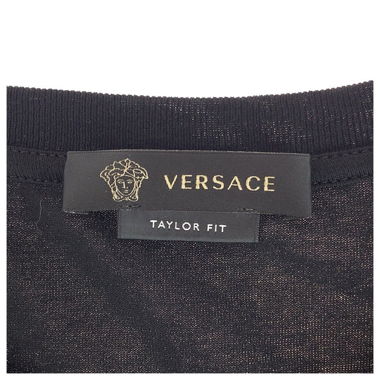 Gianni Versace Short sleeve T-shirt cotton Black Yellow Short sleeve T-shirt crew neck Medusa embroidery mens L Used Authentic