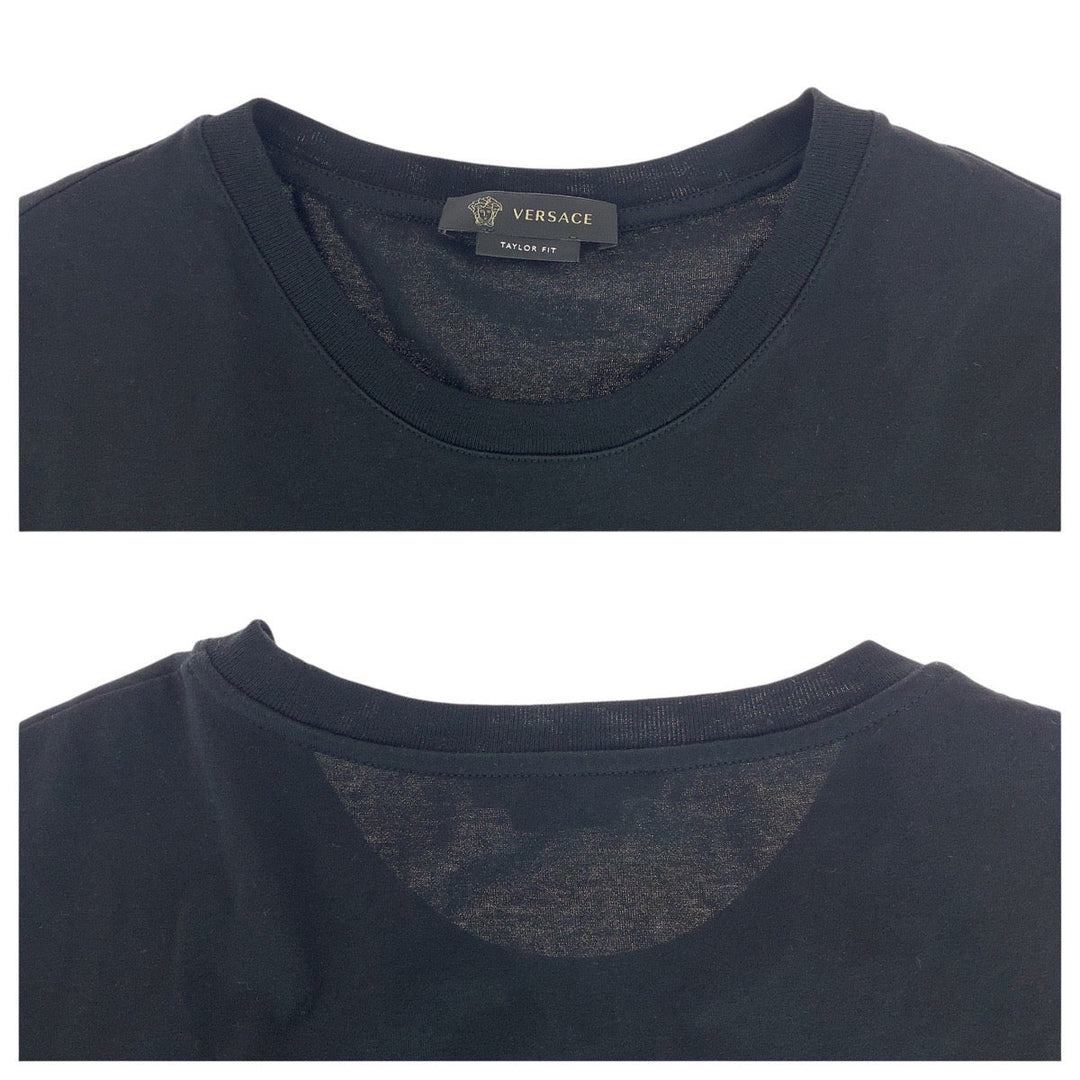 Gianni Versace Short sleeve T-shirt cotton Black Yellow Short sleeve T-shirt crew neck Medusa embroidery mens L Used Authentic