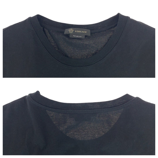 Gianni Versace Short sleeve T-shirt cotton Black Yellow Short sleeve T-shirt crew neck Medusa embroidery mens L Used Authentic