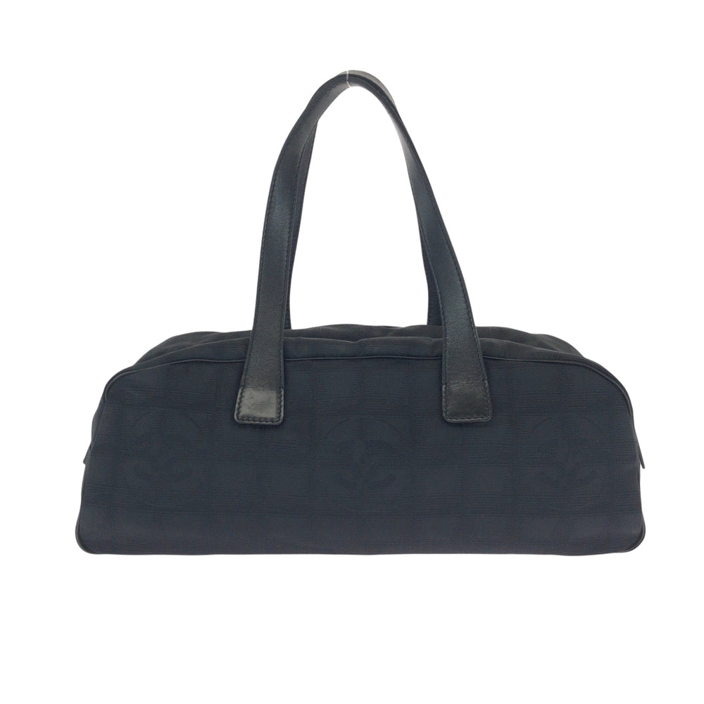 CHANEL Handbag Nylon Black SilverMetal Handbag Shoulder Bag New travel line Women Used Authentic