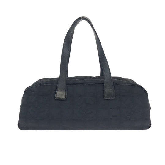 CHANEL Handbag Nylon Black SilverMetal Handbag Shoulder Bag New travel line Women Used Authentic