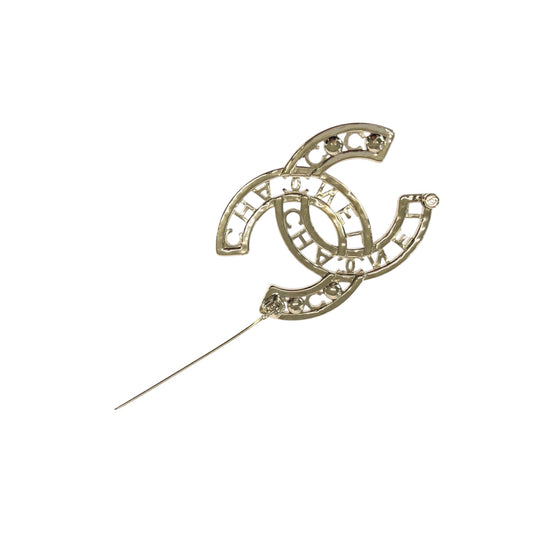 CHANEL Brooch Metal, Faux Pearl gold 22AW COCO Mark Fake Pearl Women Used Authentic