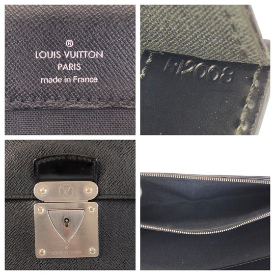 LOUIS VUITTON Business bag M31052 leather Ardoise Black SilverMetal Business bag briefcase Taiga Robusto 1 mens Used Authentic